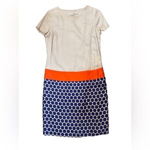 Women’s Boden White & Blue Polka Dot Dress Size 6
